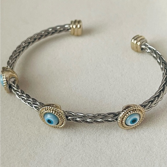 Evil Eye Bracelet For Women Silver Tone - Picture 10 of 11